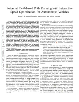 Potential Field-based Path Planning with Interactive Speed Optimization
  for Autonomous Vehicles