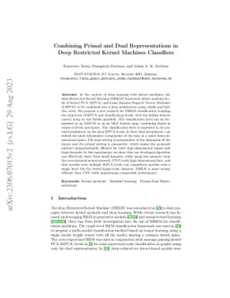 Combining Primal and Dual Representations in Deep Restricted Kernel
  Machines Classifiers
