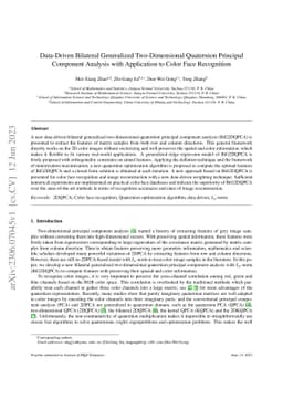 Data-Driven Bilateral Generalized Two-Dimensional Quaternion Principal
  Component Analysis with Application to Color Face Recognition