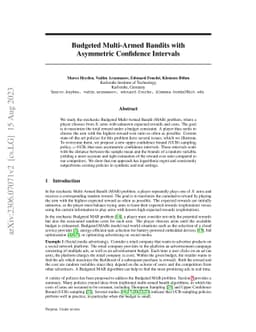 Budgeted Multi-Armed Bandits with Asymmetric Confidence Intervals