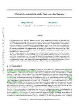 Efficiently Learning the Graph for Semi-supervised Learning