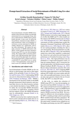 Prompt-based Extraction of Social Determinants of Health Using Few-shot
  Learning