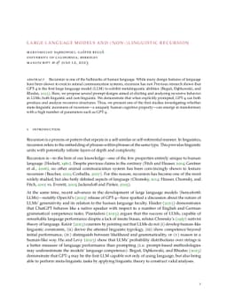 Large language models and (non-)linguistic recursion