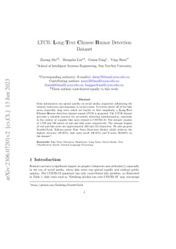 LTCR: Long-Text Chinese Rumor Detection Dataset