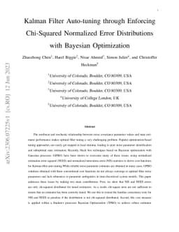 Kalman Filter Auto-tuning through Enforcing Chi-Squared Normalized Error
  Distributions with Bayesian Optimization
