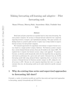 Making forecasting self-learning and adaptive -- Pilot forecasting rack