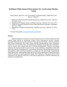 Intelligent Multi-channel Meta-imagers for Accelerating Machine Vision