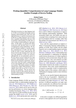 Probing Quantifier Comprehension in Large Language Models: Another
  Example of Inverse Scaling