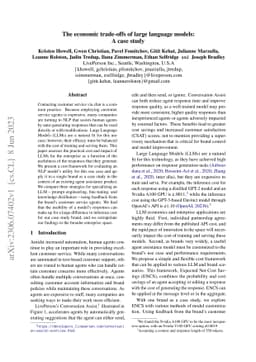 The economic trade-offs of large language models: A case study
