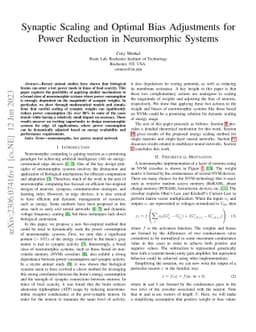 Synaptic Scaling and Optimal Bias Adjustments for Power Reduction in
  Neuromorphic Systems