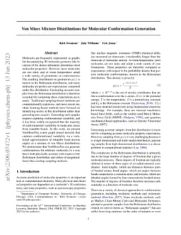 Von Mises Mixture Distributions for Molecular Conformation Generation