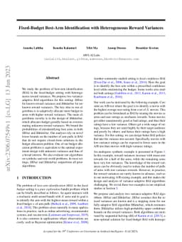 Fixed-Budget Best-Arm Identification with Heterogeneous Reward Variances