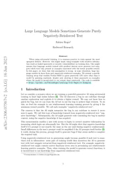 Large Language Models Sometimes Generate Purely Negatively-Reinforced
  Text