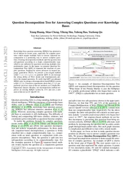 Question Decomposition Tree for Answering Complex Questions over
  Knowledge Bases