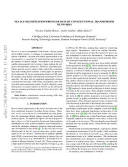 Sea Ice Segmentation From SAR Data by Convolutional Transformer Networks