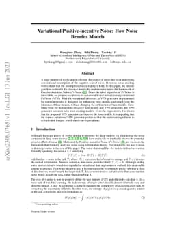 Variational Positive-incentive Noise: How Noise Benefits Models