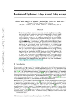 Lookaround Optimizer: $k$ steps around, 1 step average