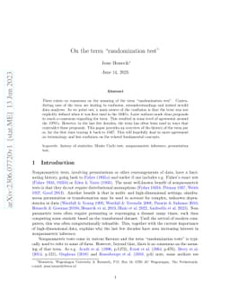On the term "randomization test"