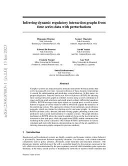 Inferring dynamic regulatory interaction graphs from time series data
  with perturbations