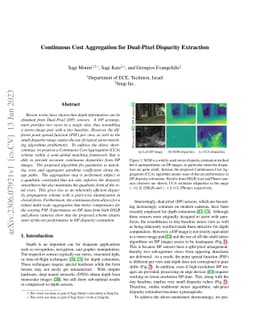 Continuous Cost Aggregation for Dual-Pixel Disparity Extraction