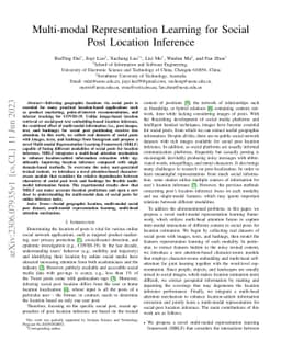 Multi-modal Representation Learning for Social Post Location Inference