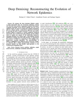 Deep Demixing: Reconstructing the Evolution of Network Epidemics