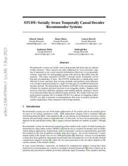 STUDY: Socially Aware Temporally Causal Decoder Recommender Systems