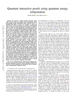 Quantum interactive proofs using quantum energy teleportation
