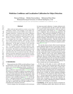 Multiclass Confidence and Localization Calibration for Object Detection