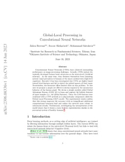 Global-Local Processing in Convolutional Neural Networks