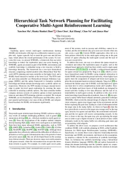 Hierarchical Task Network Planning for Facilitating Cooperative
  Multi-Agent Reinforcement Learning