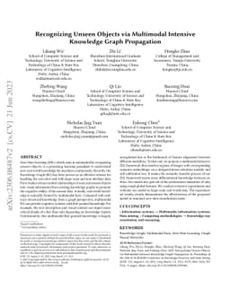 Recognizing Unseen Objects via Multimodal Intensive Knowledge Graph
  Propagation