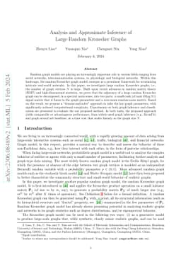 Analysis and Approximate Inference of Large Random Kronecker Graphs