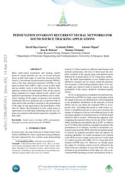 Permutation Invariant Recurrent Neural Networks for Sound Source
  Tracking Applications