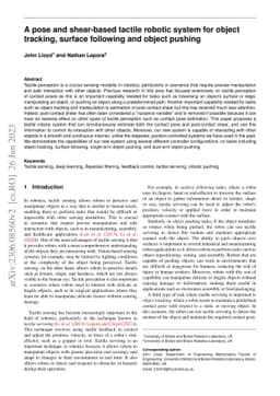 A pose and shear-based tactile robotic system for object tracking,
  surface following and object pushing