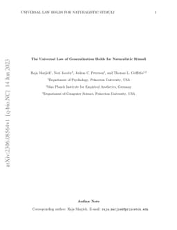 The Universal Law of Generalization Holds for Naturalistic Stimuli
