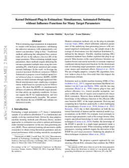 Kernel Debiased Plug-in Estimation: Simultaneous, Automated Debiasing
  without Influence Functions for Many Target Parameters