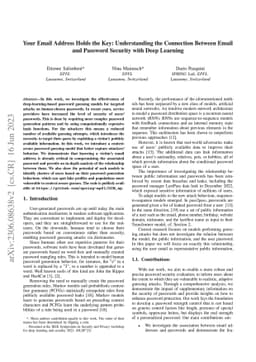 Your Email Address Holds the Key: Understanding the Connection Between
  Email and Password Security with Deep Learning