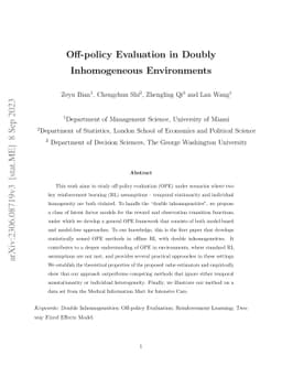 Off-policy Evaluation in Doubly Inhomogeneous Environments