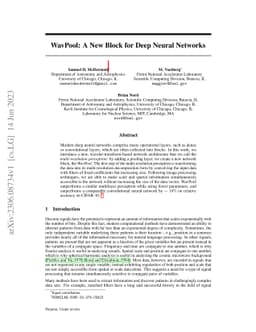WavPool: A New Block for Deep Neural Networks