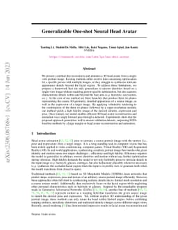 Generalizable One-shot Neural Head Avatar
