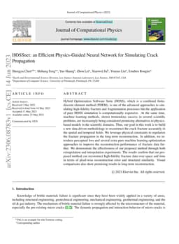 HOSSnet: an Efficient Physics-Guided Neural Network for Simulating Crack
  Propagation