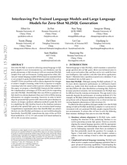 Interleaving Pre-Trained Language Models and Large Language Models for
  Zero-Shot NL2SQL Generation
