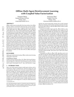 Offline Multi-Agent Reinforcement Learning with Coupled Value
  Factorization