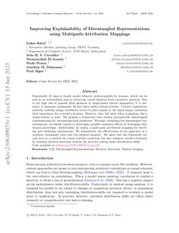 Improving Explainability of Disentangled Representations using
  Multipath-Attribution Mappings