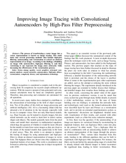 Improving Image Tracing with Convolutional Autoencoders by High-Pass
  Filter Preprocessing