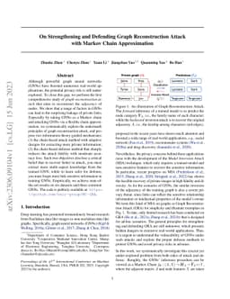 On Strengthening and Defending Graph Reconstruction Attack with Markov
  Chain Approximation