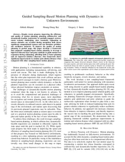 Guided Sampling-Based Motion Planning with Dynamics in Unknown
  Environments