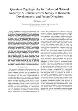 Quantum Cryptography for Enhanced Network Security: A Comprehensive
  Survey of Research, Developments, and Future Directions