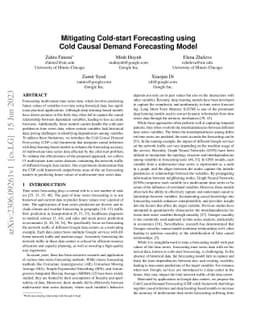Mitigating Cold-start Forecasting using Cold Causal Demand Forecasting
  Model